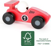 De rode race auto - FSC - Houten speelgoed vanaf 2 jaar
