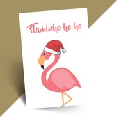 Grappige kerstkaart Flamingo set van 10 met omslagen - Lacarta