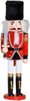 Notenkraker Kerst met Zwaard en Epaulettes - 26.5 cm hoog - Kerstboom Figuur - Kerstdecoratie - Rood