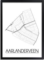 Aarlanderveen Plattegrond poster A4 + Fotolijst Zwart (21x29,7cm) - DesignClaud