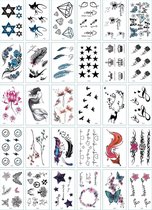 30 stuk Tattoo Sticker Gezicht Hand Mooie Body Art Nep Tatoo Tijdelijke Waterdichte Taty model C