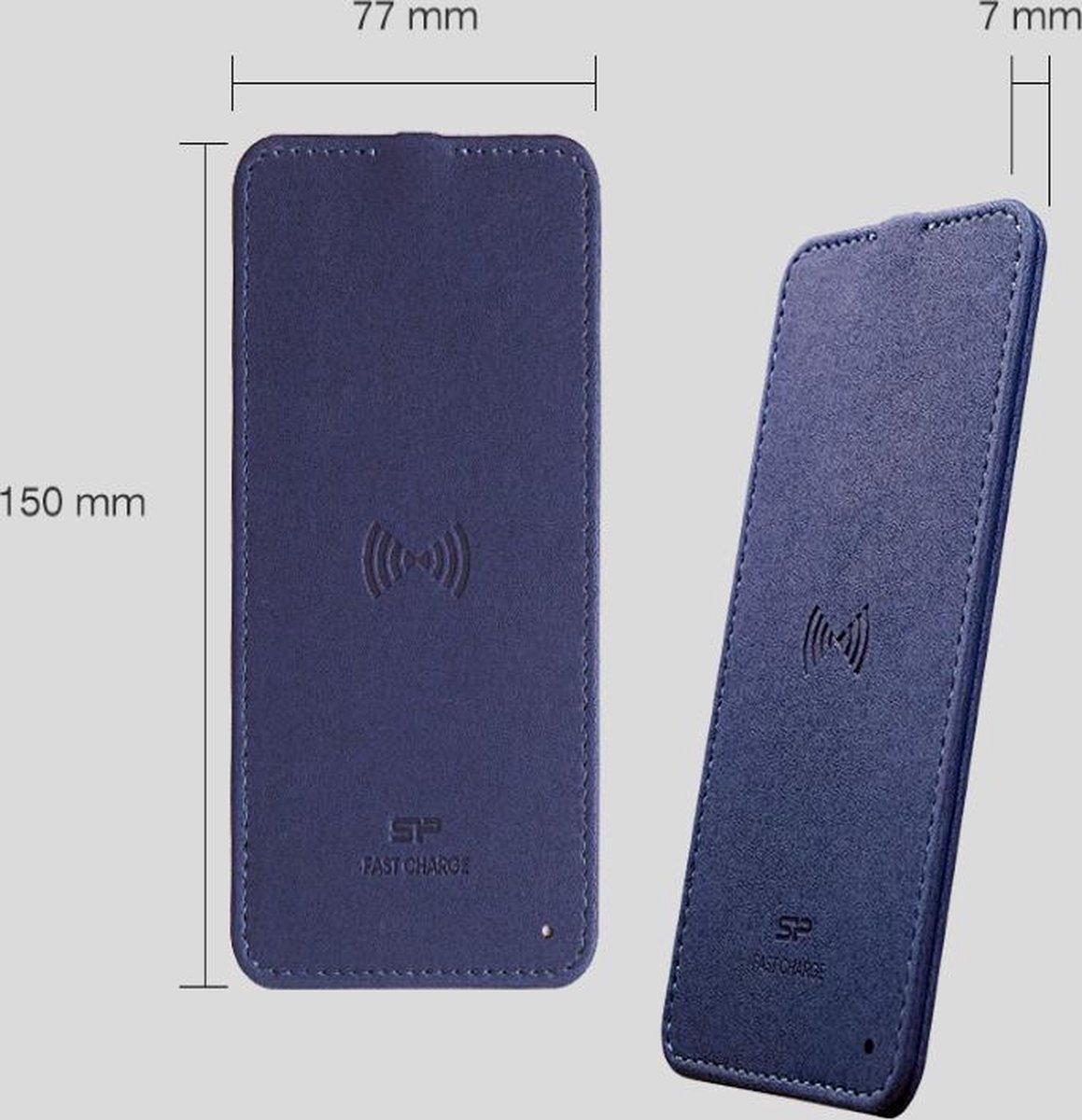 SILICON QI220 Draadloze Telefoonlader Blauw - afbeelding 3