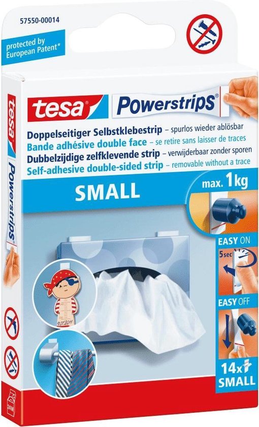 De onze zeker Indringing Tesa Powerstrips Dubbelzijdige Kleefstrips Small - 14 Stuks | bol.com