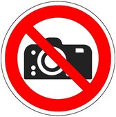 Verboden foto's te maken sticker - ISO 7010 - P029 50 mm - 10 stuks per kaart