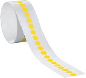 Ronde gele markeringsstickers - zelfklevende folie - 100 stuks op rol Ø 10 mm