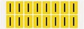 Letter stickers alfabet - 20 kaarten - geel zwart teksthoogte 25 mm Letter I