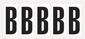 Letter stickers wit/zwart teksthoogte: 75 mm letter B