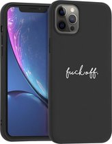 iMoshion Design voor de iPhone 12 Pro Max hoesje - Fuck Off - Zwart