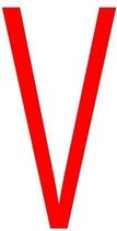 Letter 'V' sticker rood 70 mm