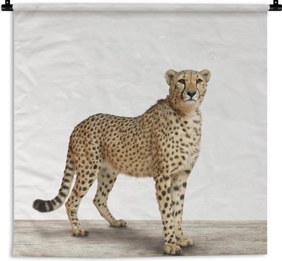 Tapisserie Animalprintshop - Cheetah imprimé animalier chambre d'enfant Tapisserie coton 120x120 cm - Tapisserie avec photo