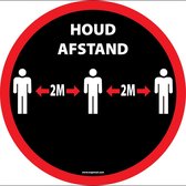 Vloersticker 'Houd afstand, 2 meter', rood/zwart, 100 mm