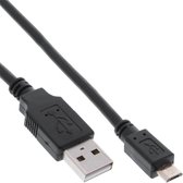 InLine USB A/Micro-B USB, 1 m USB-kabel USB 2.0 Micro-USB B Zwart
