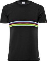 Santini Casual t-shirt Zwart Unisex - UCI T-Shirt Cotton/Lycra Black - S