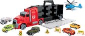 Luna Autotransporter City 42 Cm Zwart/rood 16-delig