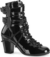 DemoniaCult - VIVIKA-128 Enkellaars - Doodskist - 39 Shoes - Zwart