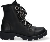 Braqeez 419787-589 Meisjes Biker Boots - Zwart - Leer - Veters