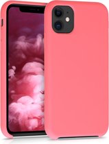 kwmobile telefoonhoesje voor Apple iPhone 11 - Hoesje met siliconen coating - Smartphone case in neon koraal