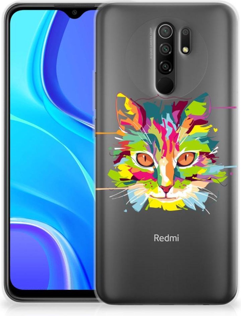 Xiaomi Redmi 9 Telefoonhoesje met Naam Cat Color
