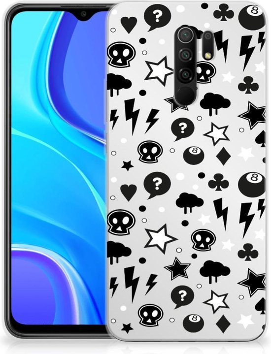 bol.com | Telefoonhoesje Xiaomi Redmi 9 Silicone Back Cover Silver Punk