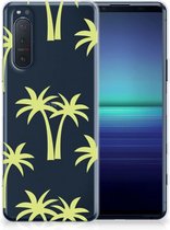 Silicone Case Sony Xperia 5II Telefoonhoesje met Naam Palmtrees
