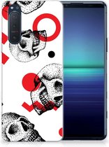 GSM Hoesje Sony Xperia 5II TPU Bumper Skull Red