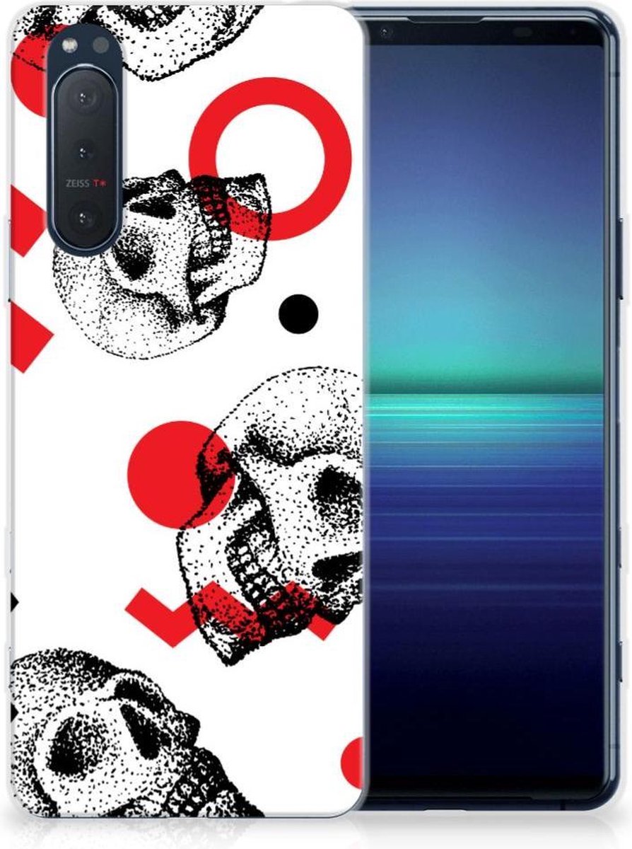 Silicone Back Case Sony Xperia 5II Skull Red