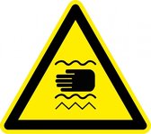Waarschuwingssticker trillende handen 25 mm - 10 stuks per kaart