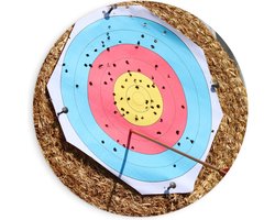 Forex Wandcirkel - Pijl en Boog Schieten - 90x90cm Foto op Wandcirkel (met ophangsysteem)
