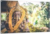Tuinposter – Boeddha Ganesha Beeld - 150x100cm Foto op Tuinposter  (wanddecoratie voor buiten en binnen)