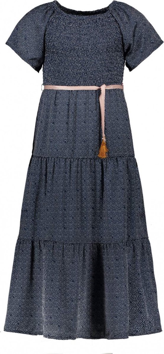 NONO Meisjes jurken & tunieken NONO Malia maxi-dress s/sl AOP dots-sati Navy Blazer 122/128