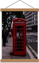 Schoolplaat – Rode Telefooncel in Londen - 30x40cm Foto op Textielposter (Wanddecoratie op Schoolplaat)
