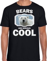 Dieren ijsberen t-shirt zwart heren - bears are serious cool shirt - cadeau t-shirt witte ijsbeer/ ijsberen liefhebber XL