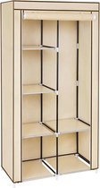 Stoffen garderobekast, kledingkast, opbergkast met verschillende compartimenten (belastbaar tot 25 kg) , ideaal voor woonkamer, slaapkamer, garage, berging, dressing, 88 x 45 x 170 cm, beige