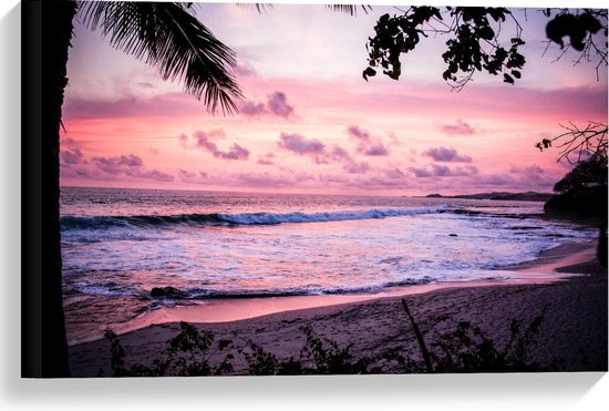 Canvas  - Ontspannen op het Strand - 60x40cm Foto op Canvas Schilderij (Wanddecoratie op Canvas)