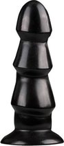 Zwarte Anaal Dildo - Met Ribbels - Sterke zuignap