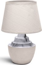 LED Tafellamp - Tafelverlichting - Aigi Fospa - E14 Fitting - Rond - Mat Bruin - Keramiek