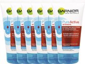 Garnier Skinactive Face PureActive Intensive Scrub Tegen Mee-Eters en Puistjes - 6 x 150ml - Gezichtsreiniger Voordeelverpakking