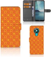 Wallet Book Case Nokia 3.4 Telefoonhoesje Batik Orange