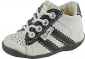 Leren schoenen -  wit/antraciet/grijs - jongen/meisje - eerste stapjes - babyschoenen - flexibel - sneakers - maat 19