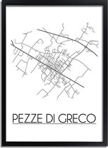 Pezze di Greco Italië Plattegrond poster A3 + Fotolijst zwart (29,7x42cm) - DesignClaud