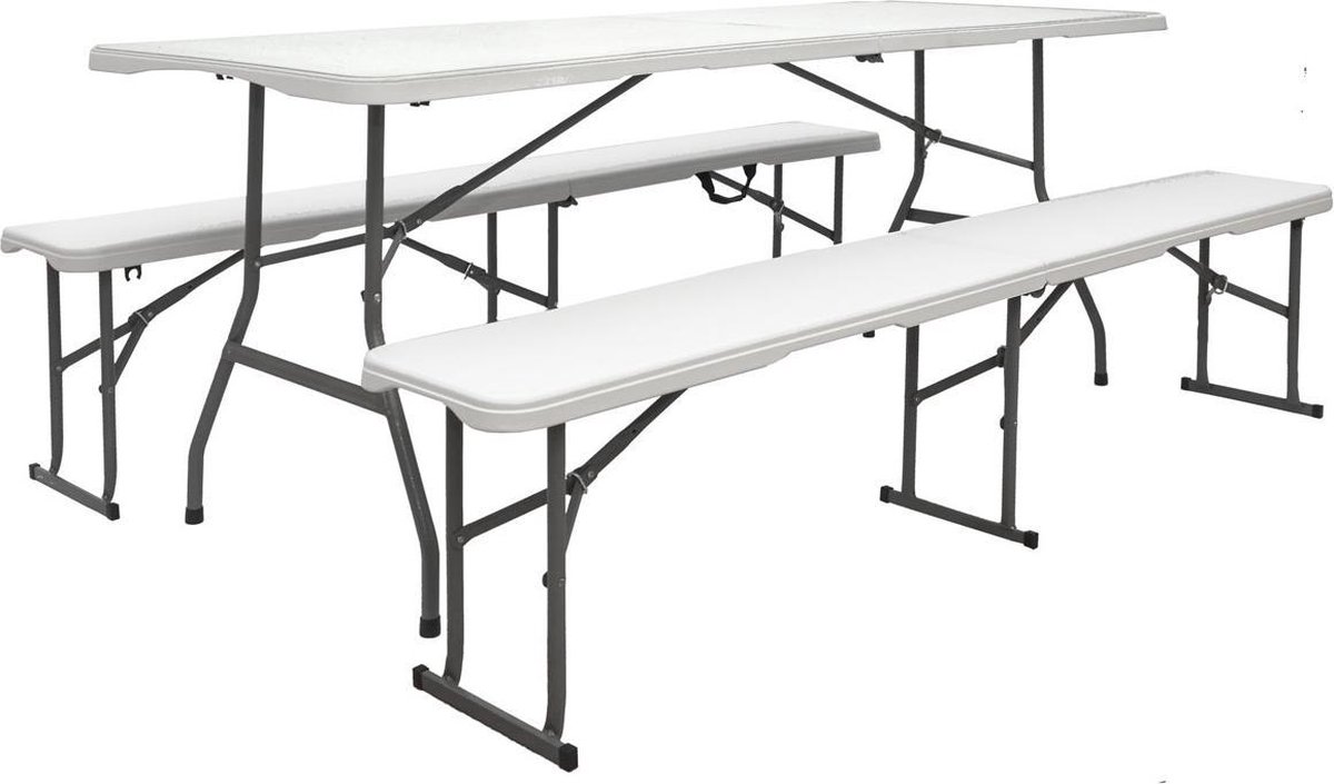 300kg biertentset 180 x 70 cm weerbestendig voor 8 personen eettafel met 2 banken