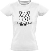 Lesbians eat, what!? dames t-shirt | vrouwen | relatie |getrouwd | cadeau | Wit