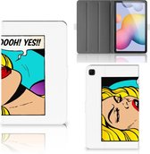 Case Geschikt voor Samsung Galaxy Tab S6 Lite | Tab S6 Lite 2022 Hoes met Standaard Popart Oh Yes