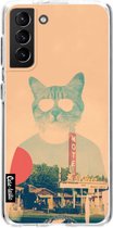 Casetastic Samsung Galaxy S21 Plus 4G/5G Hoesje - Softcover Hoesje met Design - Cool Cat Print
