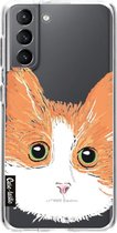 Casetastic Samsung Galaxy S21 4G/5G Hoesje - Softcover Hoesje met Design - Little Cat Print