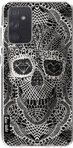 Casetastic Samsung Galaxy A72 (2021) 5G / Galaxy A72 (2021) 4G Hoesje - Softcover Hoesje met Design - Lace Skull Print