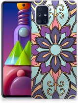TPU Bumper Geschikt voor Samsung Galaxy M51 Smartphone hoesje Paarse Bloem