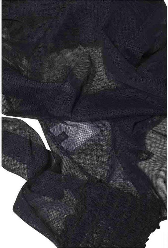 Urban Classics Haut à manches longues - XS- Mesh Double Layer, Zwart translucide