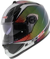 LS2 FF322 Wardots integraalhelm glans zwart iris XL Motorhelm Scooterhelm