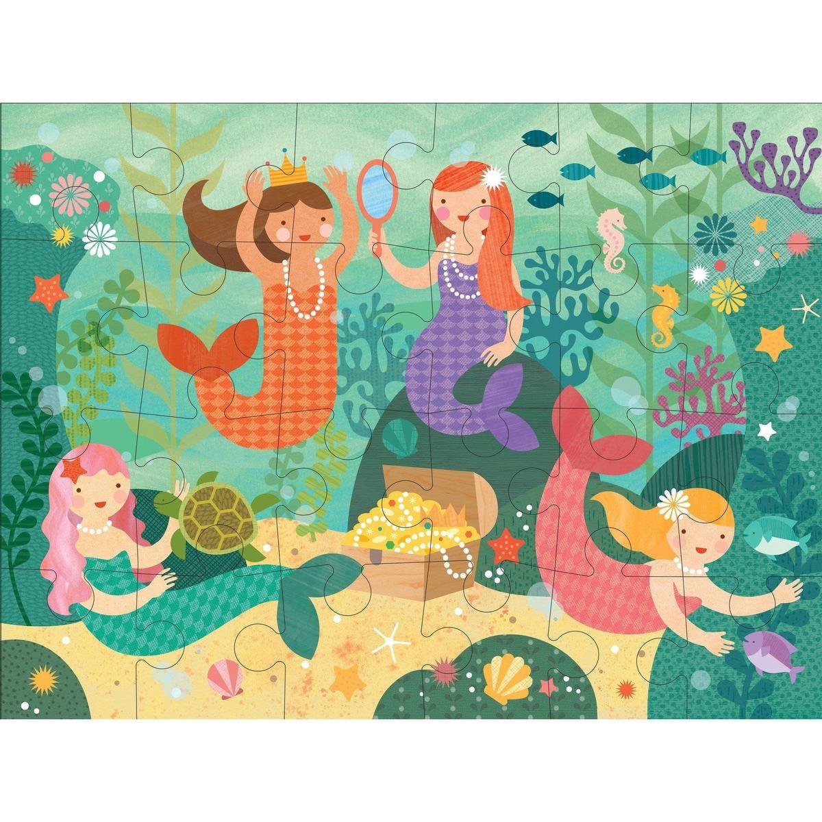 Petit Collage vloerpuzzel - zeemeerminnen - kinderpuzzel karton.
